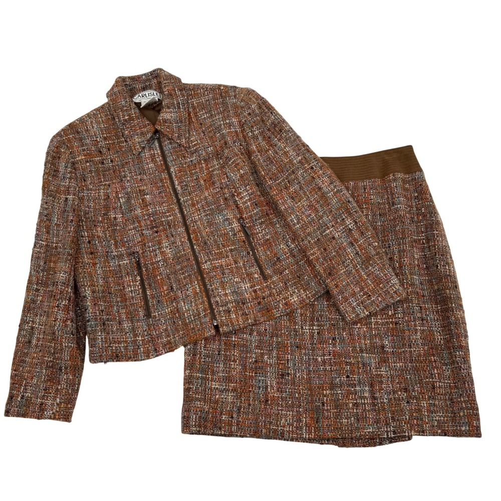 Carlisle Multicolor Tweed Blazer and Skirt Set